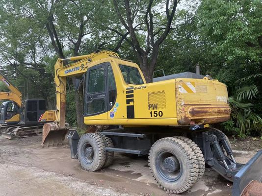 Compacto Japón Excavadora Komatsu Usada PC150W-6 Excavadora de ruedas usadas