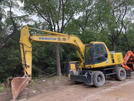 Compacto Japón Excavadora Komatsu Usada PC150W-6 Excavadora de ruedas usadas