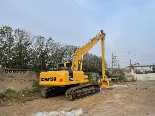 Originario de Japón Excavadora usada Komatsu PC220-7 Rastreador con 18 metros de largo brazo