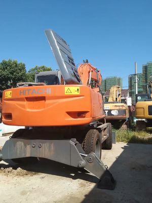 Color original Usado Hitachi ZX160W Excavadora de ruedas En buenas condiciones