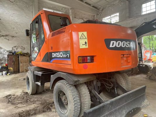 Control inteligente Excavadora usada DH150W-7 Excavadora de ruedas Doosan 2012 año