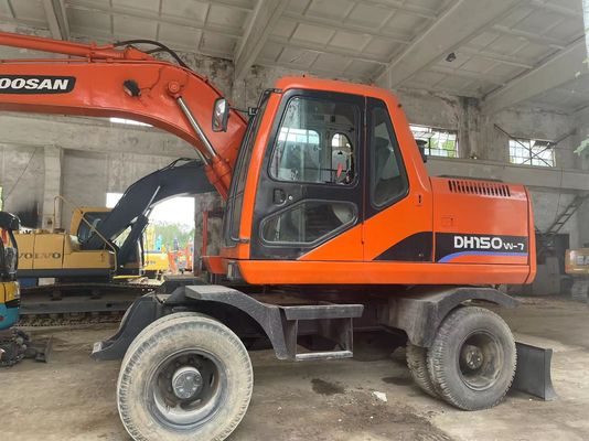 Control inteligente Excavadora usada DH150W-7 Excavadora de ruedas Doosan 2012 año