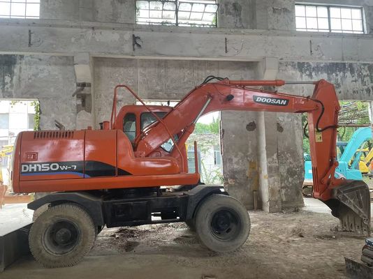 Control inteligente Excavadora usada DH150W-7 Excavadora de ruedas Doosan 2012 año