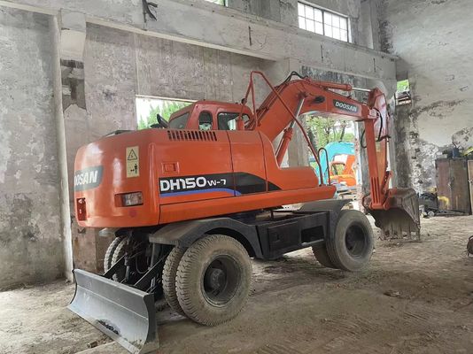 Control inteligente Excavadora usada DH150W-7 Excavadora de ruedas Doosan 2012 año