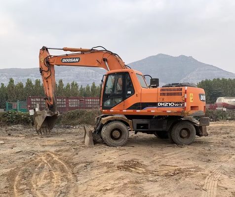 Color original Excavadora de ruedas usada Doosan DH210W-7 En buen estado/Excavadora de ruedas usada Doosan a la venta