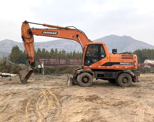 Color original Excavadora de ruedas usada Doosan DH210W-7 En buen estado/Excavadora de ruedas usada Doosan a la venta