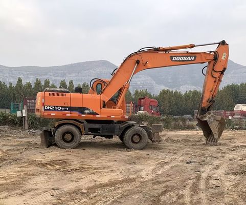 Color original Excavadora de ruedas usada Doosan DH210W-7 En buen estado/Excavadora de ruedas usada Doosan a la venta
