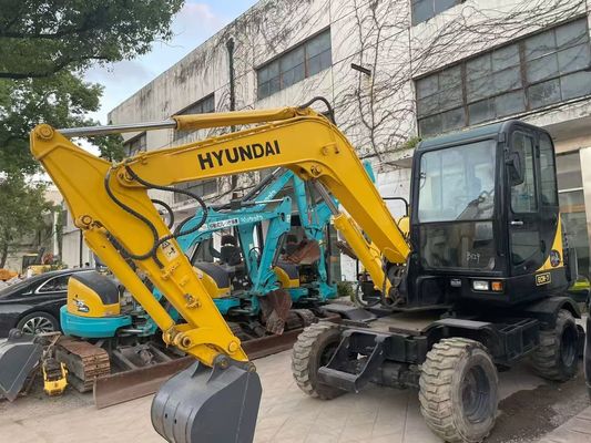 Usado R60W-7 Mini Hyundai Excavadora de ruedas estable y de alta eficiencia