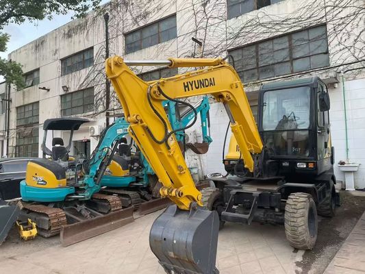 Usado R60W-7 Mini Hyundai Excavadora de ruedas estable y de alta eficiencia
