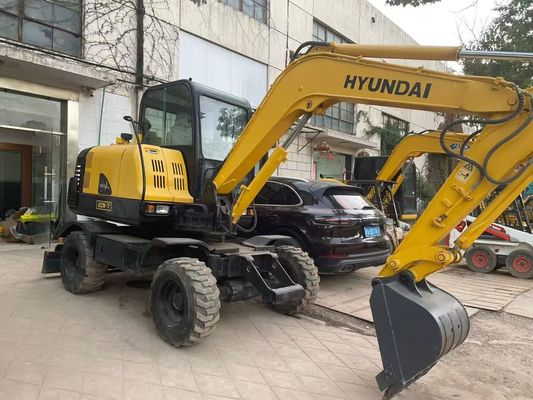 Usado R60W-7 Mini Hyundai Excavadora de ruedas estable y de alta eficiencia