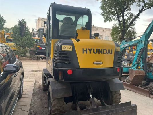 Usado R60W-7 Mini Hyundai Excavadora de ruedas estable y de alta eficiencia