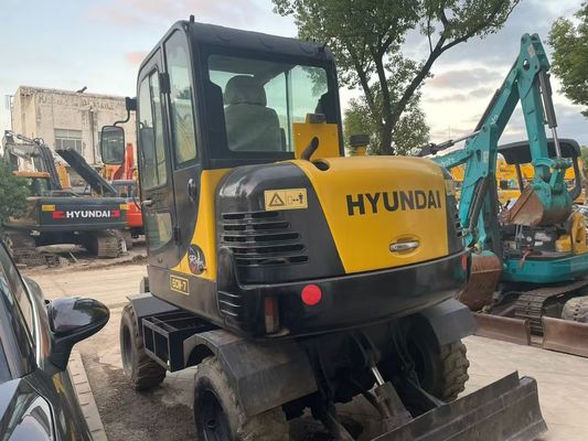 Usado R60W-7 Mini Hyundai Excavadora de ruedas estable y de alta eficiencia