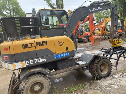 2018 año usado SDLH LG670BM Excavadora de ruedas con pinza hidráulica