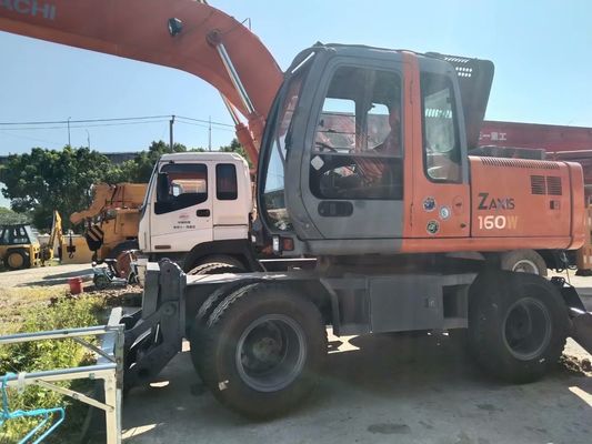Color original Usado Hitachi ZX160W Excavadora de ruedas En buenas condiciones